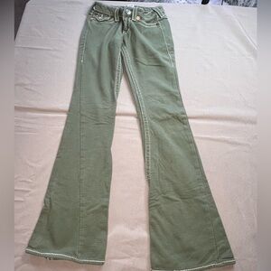 True Religion Green Flare Sweatpants
